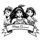Moana characters with banner underneath tattoo design idea