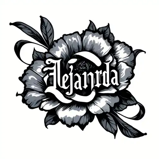 "Alejandra" letter tattoo design idea