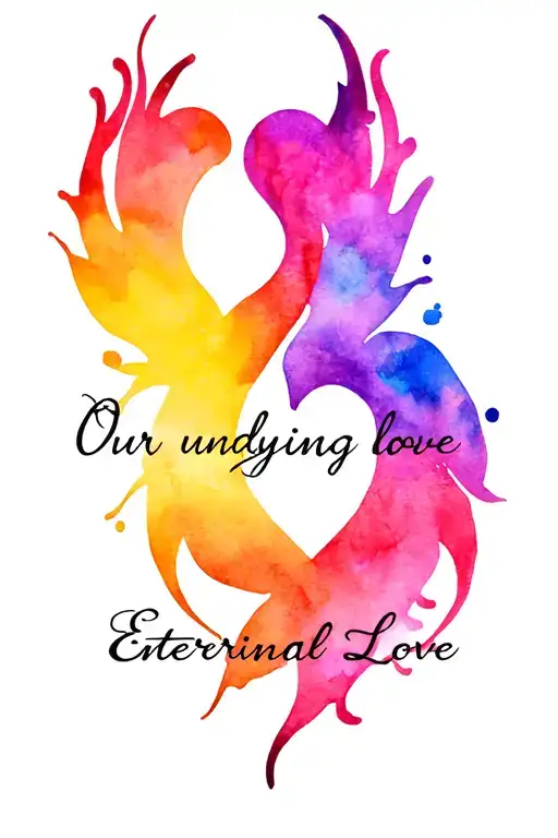 "Our undying love " "Enternal Love" matching twin flames for couple tattoo  tattoo design idea