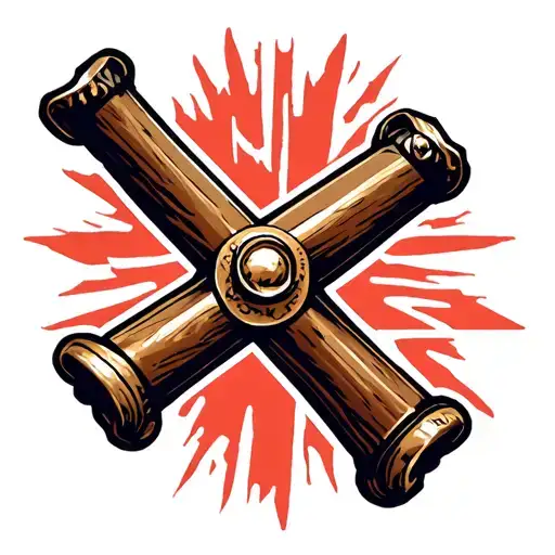 cross cannons USN tattoo design idea