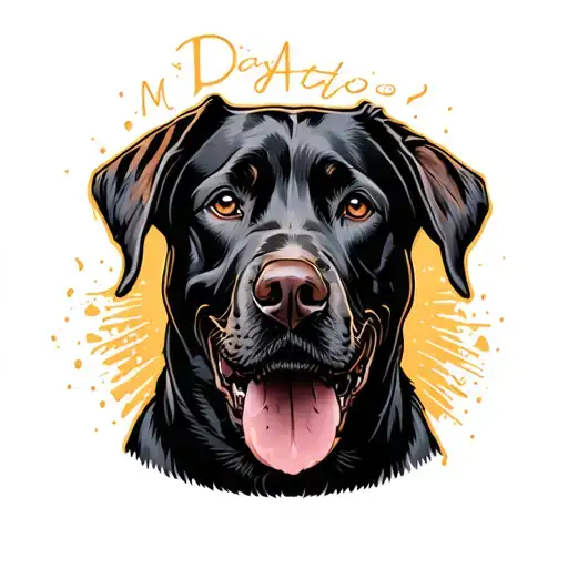 black lab funny tattoo design idea