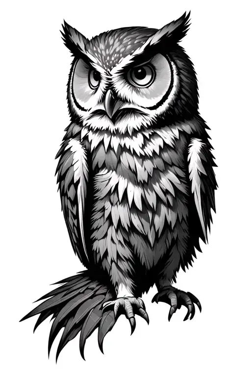 owlbear cub dressed tattoo design idea