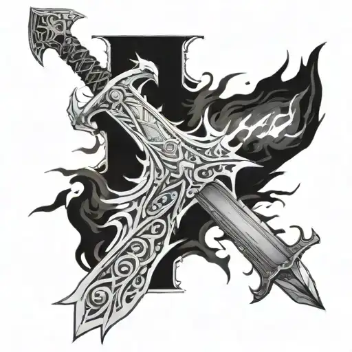 Dark souls 3 firelink greatsword with words "With fire came disparity" tattoo design idea