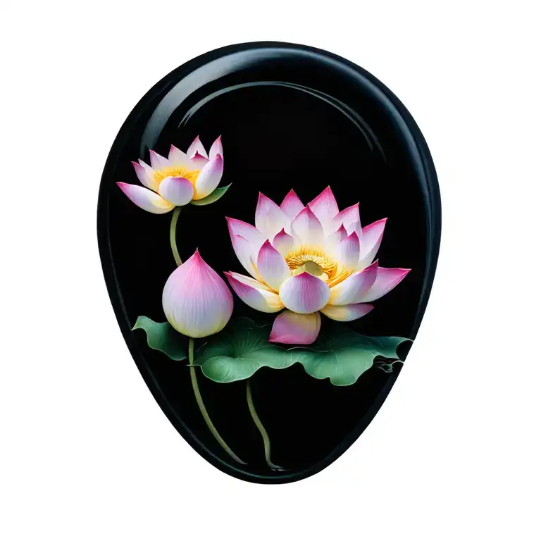 Semicolon made of lotus petals tattoo design idea