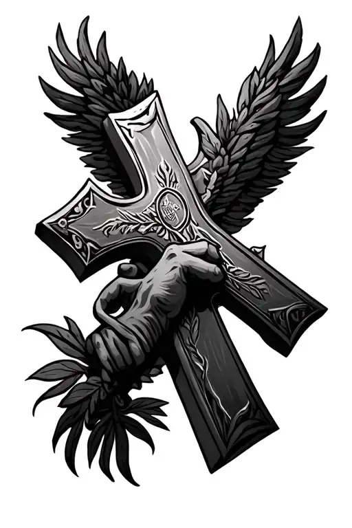 forrest with a battlefield cross tattoo design idea