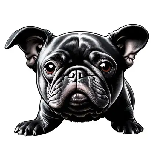 Black pug and manatee tattoo design idea