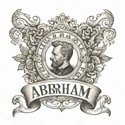 Abraham (name) in a banner on fore arm tattoo tattoo design idea