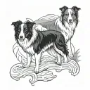 border collie tattoo design idea