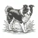 border collie tattoo design idea