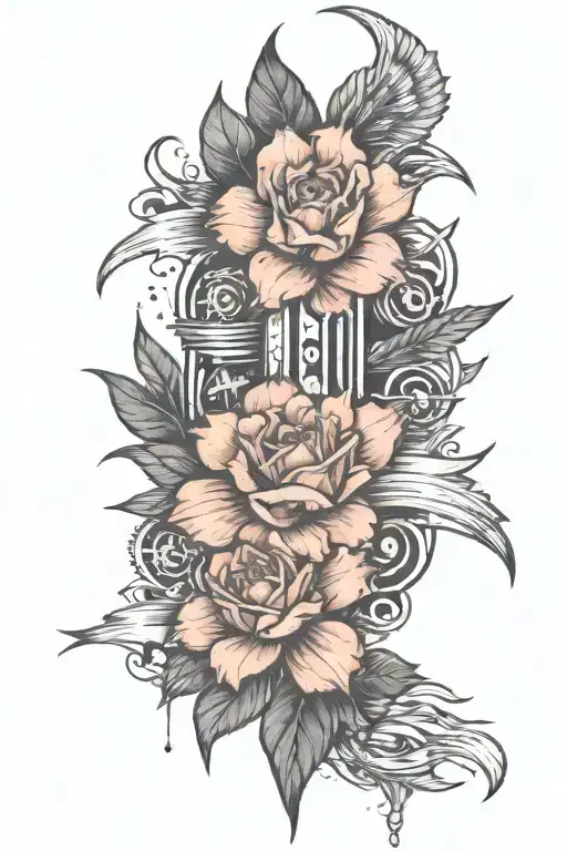 Forearm Tatoo with some rock, metalcore and rollercoaster references  tattoo design idea