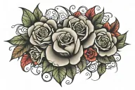 floral garter roses intertwined tattoo design idea