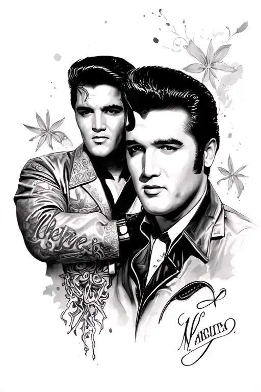 Elvis Presley and Johnny Cash tattoo design idea