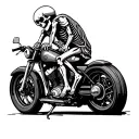 skeleton riding motorcycle tattoo design idea