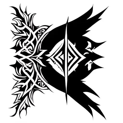 runic back scar tattoo inspired by seven sins tattoo design idea