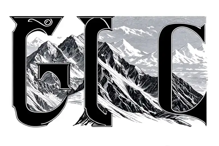Mont Blanc with the letter G tattoo design idea