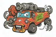 Felix the can in a Imca SportMod  tattoo design idea
