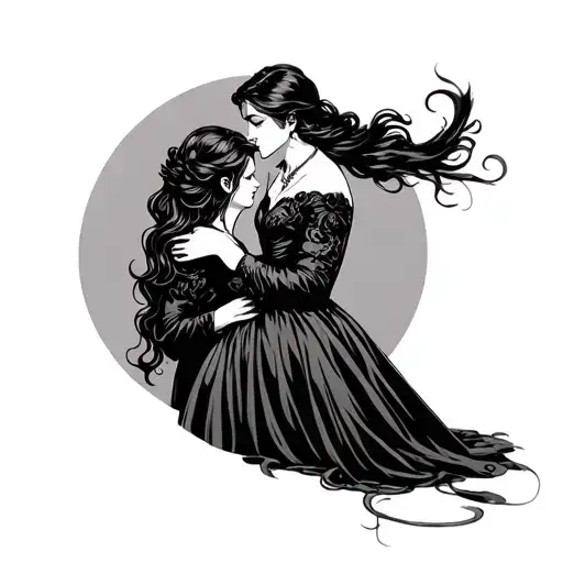 dark romance tattoo design idea