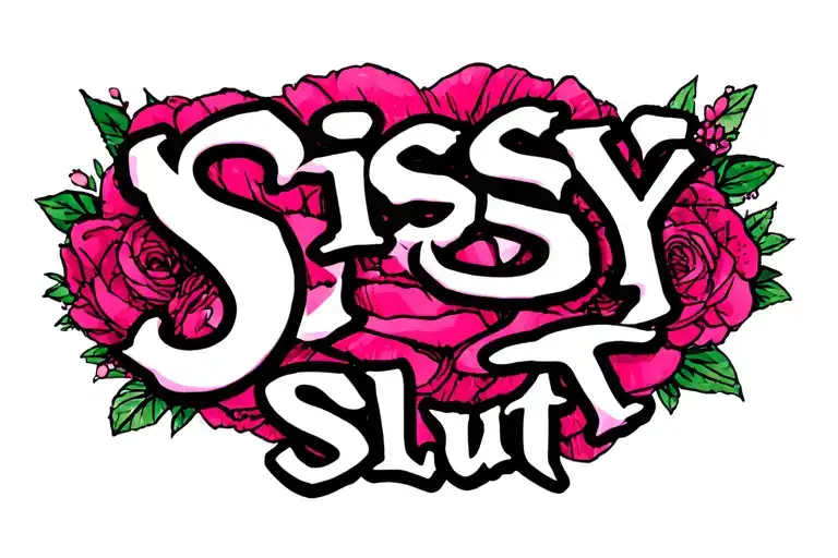 "Sissy Slut" "Sissy Slut" "Sissy" "submissive " "slut" "slave" tattoo design idea