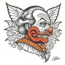 art the clown  tattoo design idea
