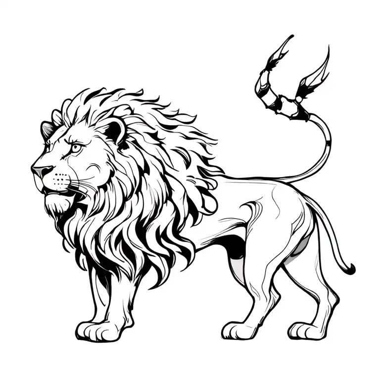 scorpio leo lion tattoo design idea