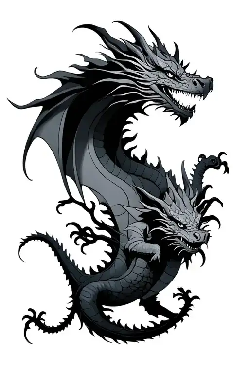 dragon family tree tattoo design idea