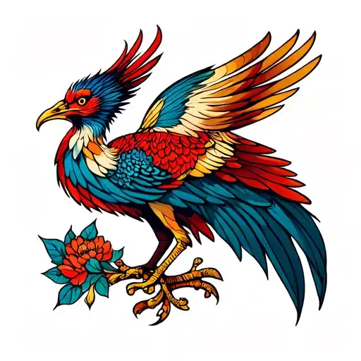 Simurgh tattoo design idea