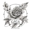 A minimalist tattoo design featuring Georgia, Kai, and Alana's names in a sleek and modern font, with each name subtly highlighted in a different shade of black and grey tattoo design idea