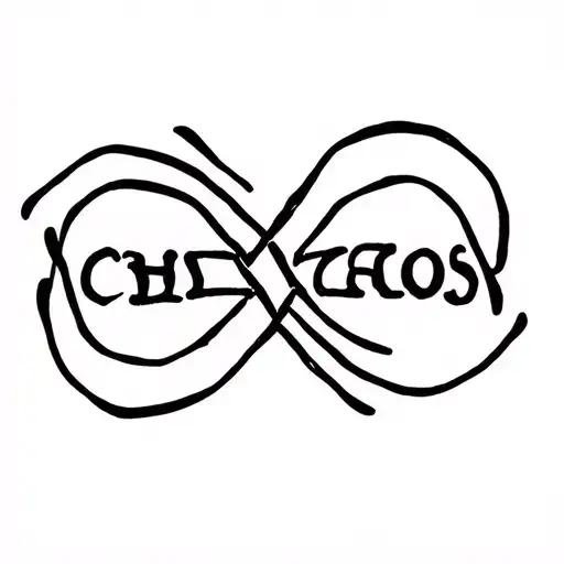 "Chaos" infinity symbol intertwined tattoo design idea