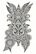 tribal style tattoo featuring African patterns inspired tattoo design idea
