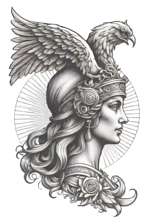 greek goddess athena realism style tattoo tattoo design idea