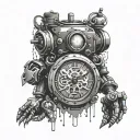 Create a tattoo Fog watch Rose Name LeviWith Robot partsBlack and White With knuckles from soni tattoo design idea
