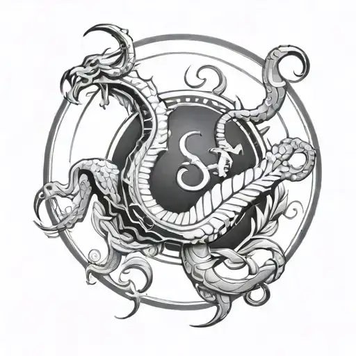 Capricorn And Scorpio zodiac sign tattoo design idea