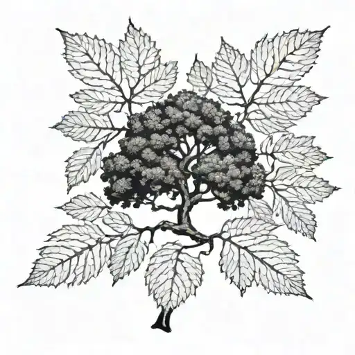 rowan tree tattoo design idea
