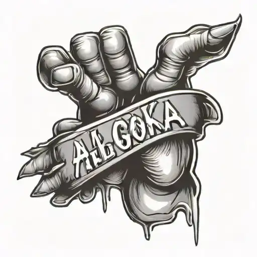 shaka sign with "all good bro" under it tattoo design idea