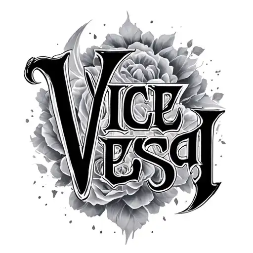 "Vice Versa" text tattoo design idea