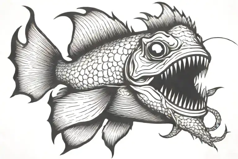 angler fish tattoo design idea