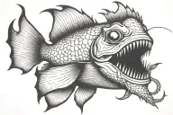 angler fish tattoo design idea