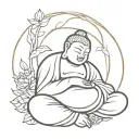 sleeping buddha inner peace tattoo design idea