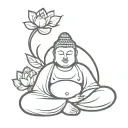 sleeping buddha inner peace tattoo design idea