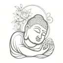 sleeping buddha inner peace tattoo design idea