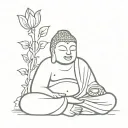 sleeping buddha inner peace tattoo design idea