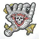 skeleton hand Shaka tattoo design idea