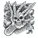 skeleton hand Shaka tattoo design idea