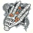 skeleton hand Shaka tattoo design idea