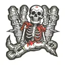 skeleton hand Shaka tattoo design idea