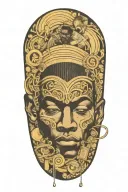 Black man with falling money tattoo design idea