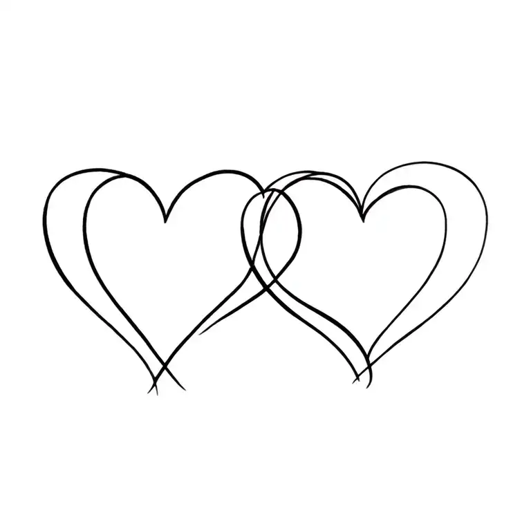 10th wedding anniversary  and hearts tattoo design idea