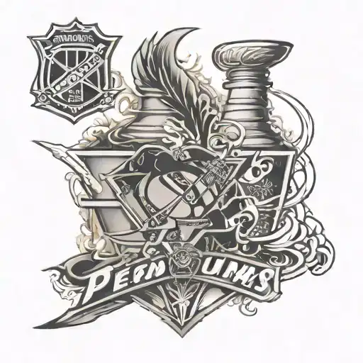 Pittsburgh penguins tattoo featuring stanley cup tattoo design idea