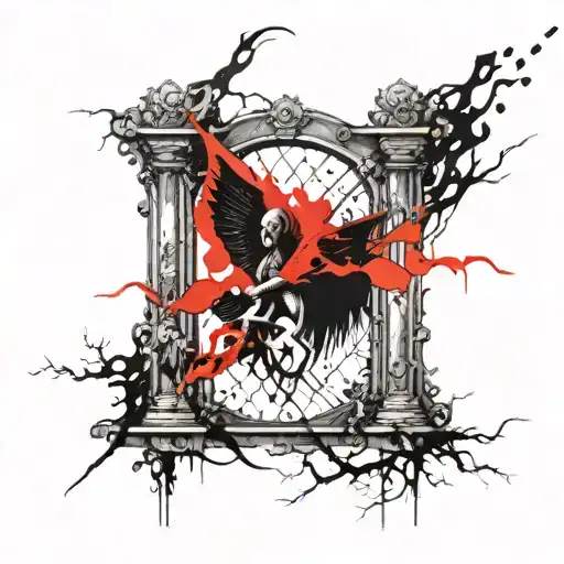gate of hell lilith belzebuth tattoo design idea