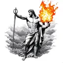Greek titan prometheus giving fire tattoo design idea